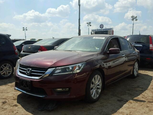 1HGCR2F85EA036202 - 2014 HONDA ACCORD MAROON photo 2