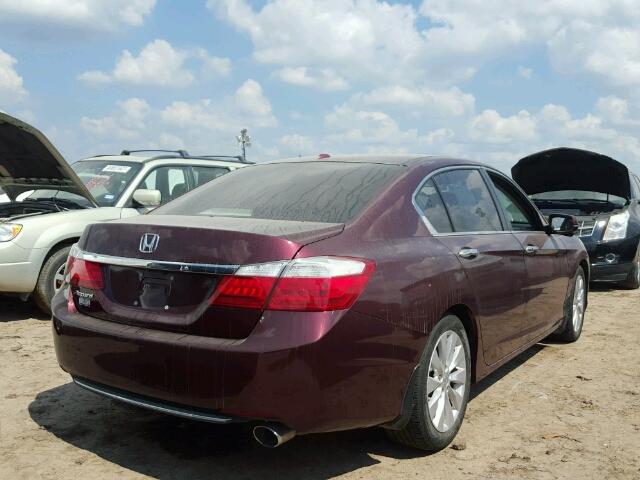 1HGCR2F85EA036202 - 2014 HONDA ACCORD MAROON photo 4