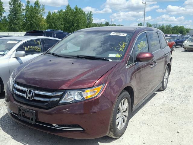 5FNRL5H31HB008339 - 2017 HONDA ODYSSEY SE MAROON photo 2