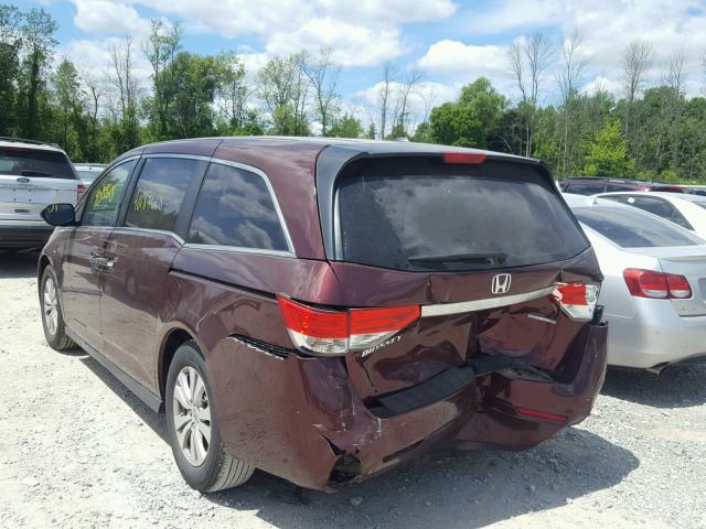 5FNRL5H31HB008339 - 2017 HONDA ODYSSEY SE MAROON photo 3