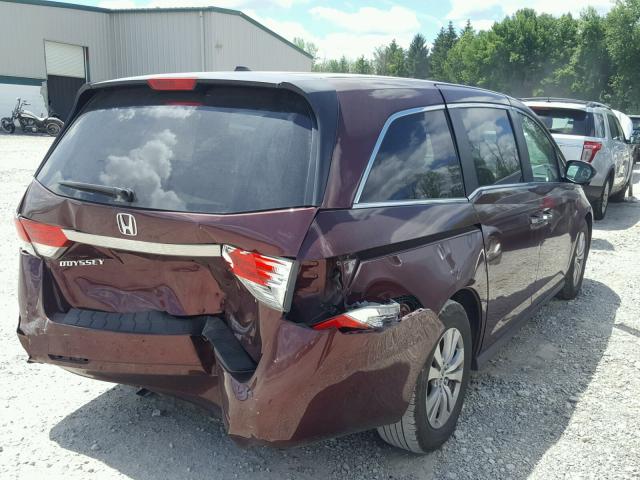 5FNRL5H31HB008339 - 2017 HONDA ODYSSEY SE MAROON photo 4