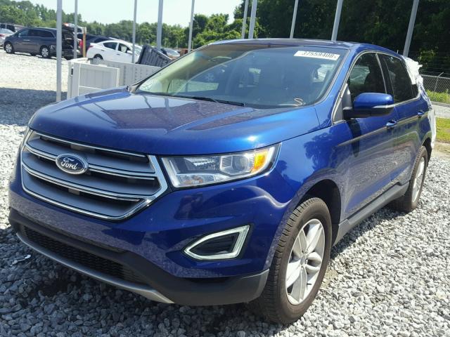 2FMTK3J97FBB04364 - 2015 FORD EDGE SEL BLUE photo 2