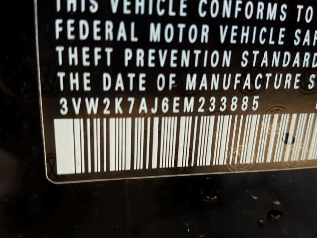 3VW2K7AJ6EM233885 - 2014 VOLKSWAGEN JETTA BASE Սև լուսանկար 10