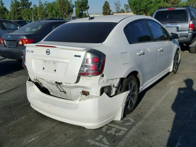 3N1AB6AP4CL608563 - 2012 NISSAN SENTRA 2.0 WHITE photo 4