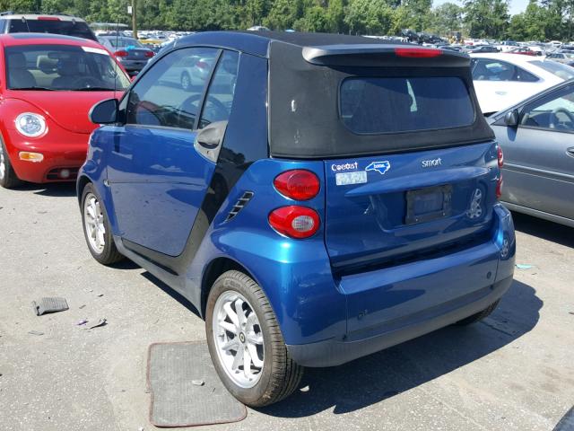 WMEEK31X79K247144 - 2009 SMART FORTWO PAS 蓝色 照片 3