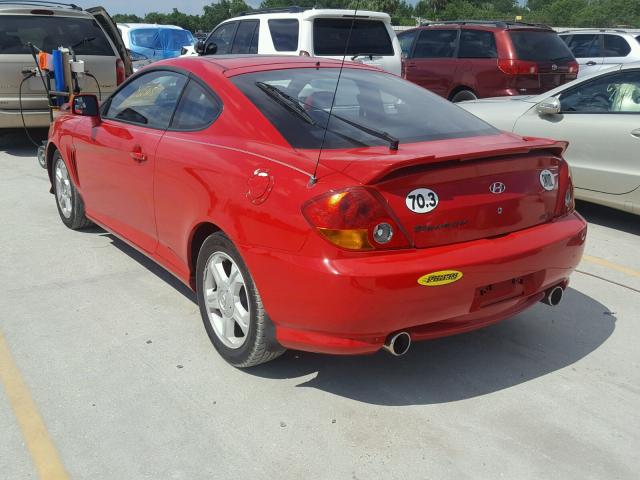 KMHHN65F83U026987 - 2003 HYUNDAI TIBURON GT RED photo 3