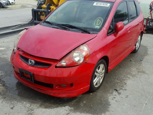 JHMGD38658S051392 - 2008 HONDA FIT SPORT RED photo 2