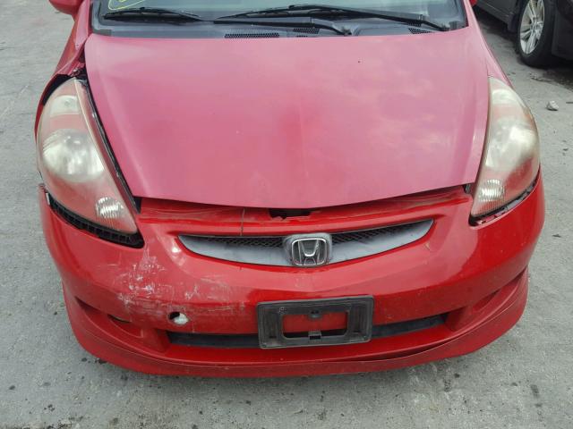 JHMGD38658S051392 - 2008 HONDA FIT SPORT RED photo 9