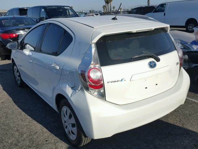 JTDKDTB37C1503674 - 2012 TOYOTA PRIUS C WHITE photo 3