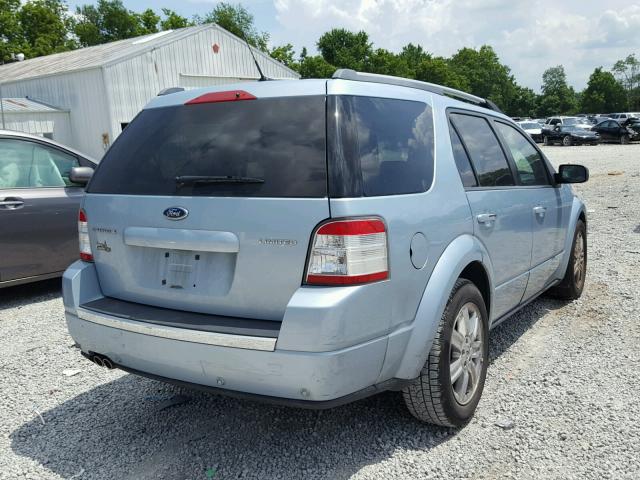 1FMDK03W28GA01385 - 2008 FORD TAURUS X L BLUE photo 4