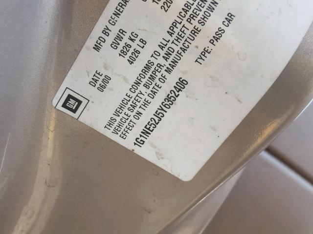 1G1NE52J5Y6352406 - 2000 CHEVROLET MALIBU LS თაფლისფერი ფოტო 10