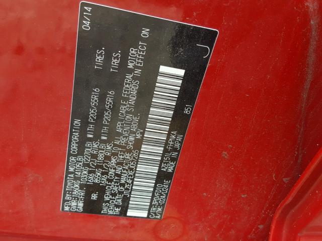 JTLZE4FEXEJ057265 - 2014 TOYOTA SCION XB Rot Foto 10