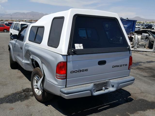 1D7FL36K34S528921 - 2004 DODGE DAKOTA SPO SILVER photo 3