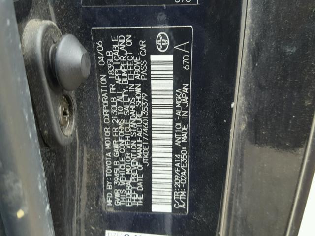 JTKDE177460135379 - 2006 TOYOTA SCION TC 黑色 照片 10