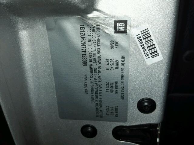 1G1ZU67N77F128008 - 2007 CHEVROLET MALIBU MAX 银色 照片 10