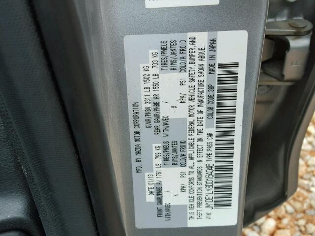 JM1DE1LY8D0164046 - 2013 MAZDA MAZDA2 SILVER photo 10