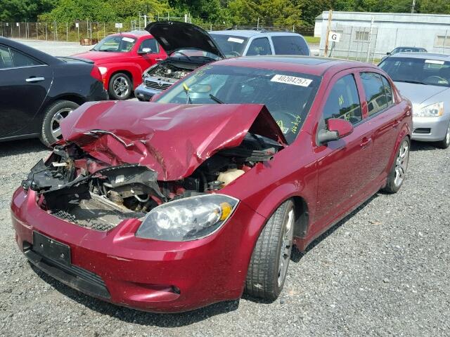 1G1AP58X697138752 - 2009 CHEVROLET COBALT SS BURGUNDY photo 2