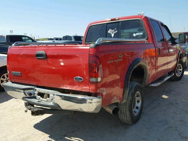 1FTSW21P05EC49830 - 2005 FORD F250 RED photo 4