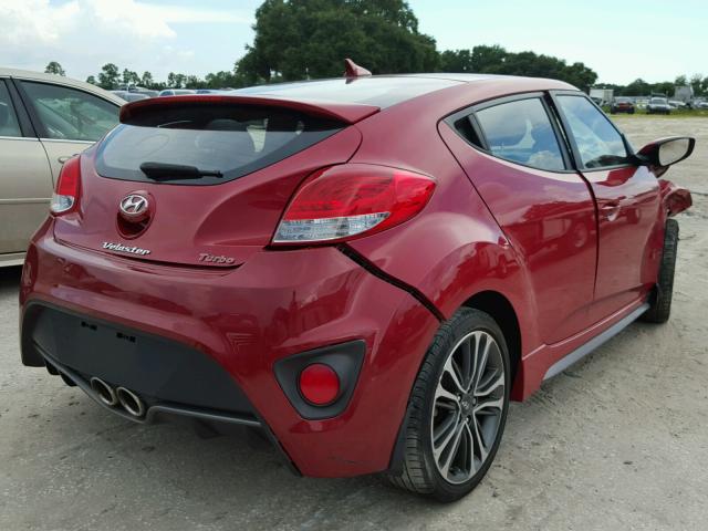 KMHTC6AE4GU279338 - 2016 HYUNDAI VELOSTER T RED photo 4