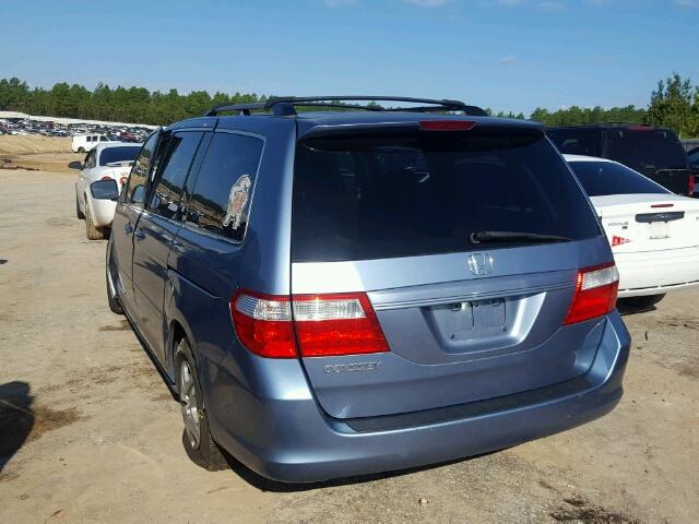 5FNRL38406B037910 - 2006 HONDA ODYSSEY EX BLUE photo 3