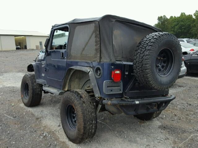 1J4FA49S01P363341 - 2001 JEEP WRANGLER / BLUE photo 3