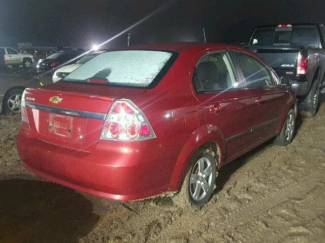 KL1TD5DE2BB252335 - 2011 CHEVROLET AVEO RED photo 4