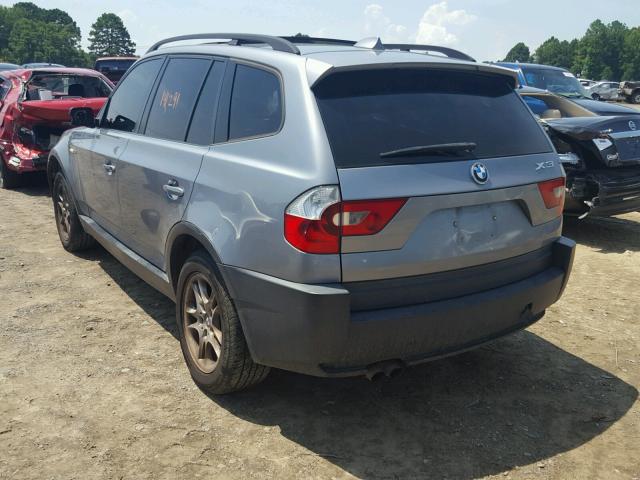 WBXPA73405WC46284 - 2005 BMW X3 2.5I SILVER photo 3