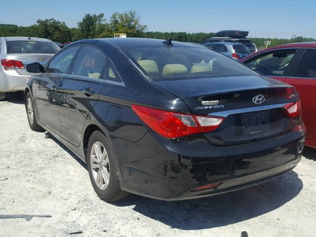 5NPEB4ACXCH369021 - 2012 HYUNDAI SONATA GLS BLACK photo 3