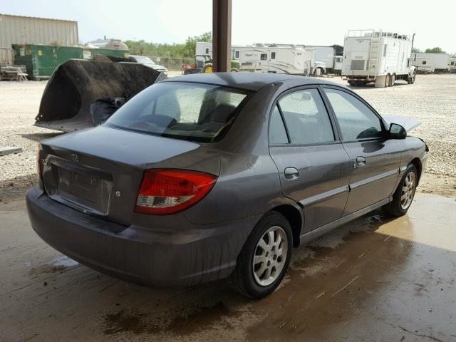 KNADC125846317130 - 2004 KIA RIO GRAY photo 4