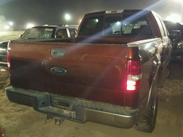 1FTPW14545KB65537 - 2005 FORD F150 MAROON photo 4