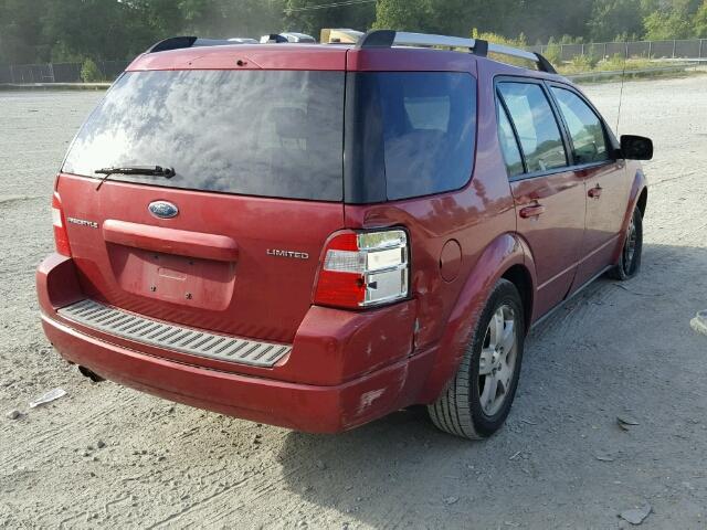 1FMDK03167GA32478 - 2007 FORD FREESTYLE RED photo 4