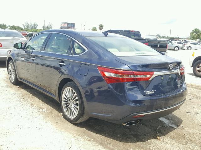 4T1BK1EB8GU223551 - 2016 TOYOTA AVALON XLE BLUE photo 3