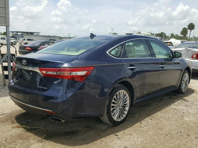 4T1BK1EB8GU223551 - 2016 TOYOTA AVALON XLE BLUE photo 4