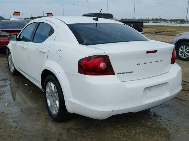 1C3CDZAB0CN115389 - 2012 DODGE AVENGER WHITE photo 3