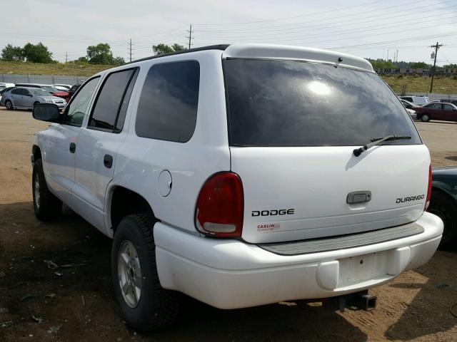 1B4HS38N82F191081 - 2002 DODGE DURANGO SP WHITE photo 3