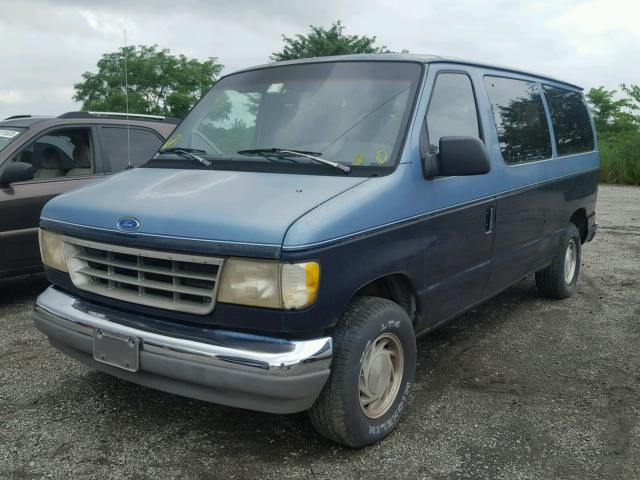 1FMEE11N6PHB41959 - 1993 FORD ECONOLINE BLUE photo 2