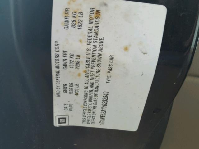 1G1NE52J1Y6232540 - 2000 CHEVROLET MALIBU LS შავი ფოტო 10