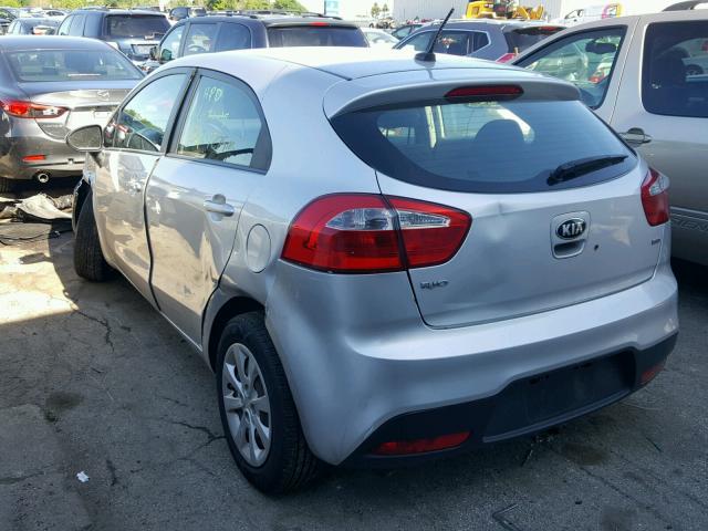 KNADM5A35D6147197 - 2013 KIA RIO LX SILVER photo 3