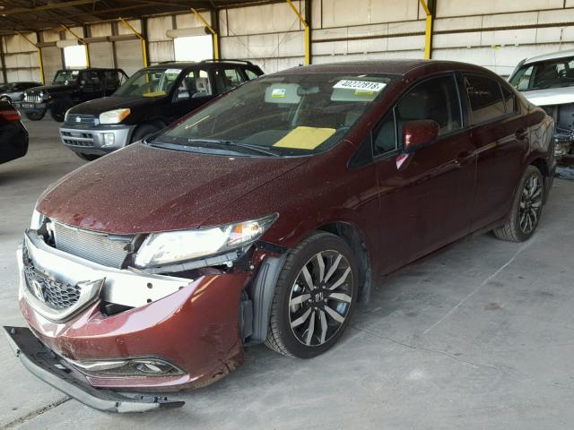 2HGFB2F98FH535718 - 2015 HONDA CIVIC EXL BURGUNDY photo 2