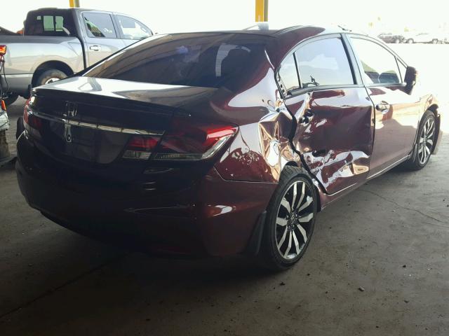 2HGFB2F98FH535718 - 2015 HONDA CIVIC EXL BURGUNDY photo 4