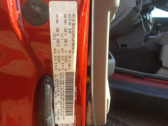 1J8HG48K46C131878 - 2006 JEEP COMMANDER RED photo 10