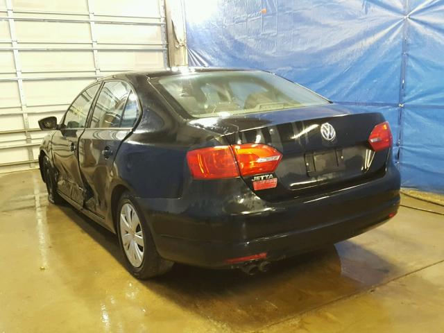 3VW2K7AJ2CM336105 - 2012 VOLKSWAGEN JETTA BASE 黑色 照片 3