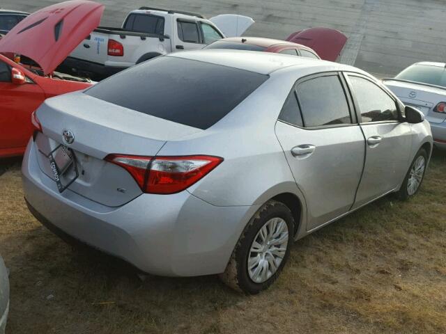 2T1BURHE4EC159859 - 2014 TOYOTA COROLLA SILVER photo 4