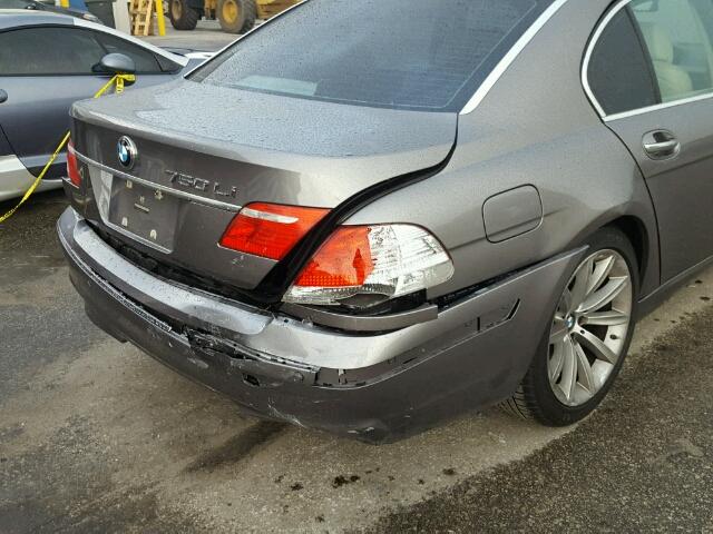 WBAHN83508DT84776 - 2008 BMW 750 GRAY photo 9