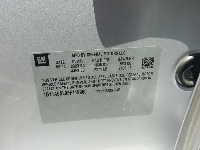 1G11A5SL9FF119900 - 2015 CHEVROLET MALIBU LS Gümüş foto 10