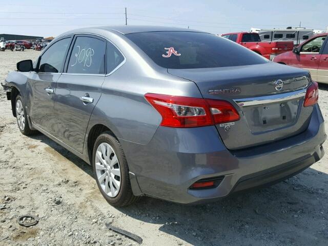 3N1AB7AP0HY299674 - 2017 NISSAN SENTRA S GRAY photo 3