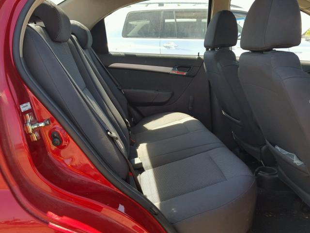 KL1TD5DE2AB129827 - 2010 CHEVROLET AVEO LS RED photo 6