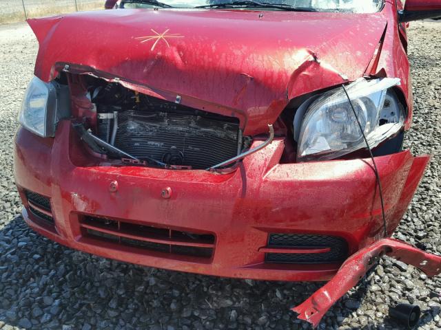 KL1TD5DE2AB129827 - 2010 CHEVROLET AVEO LS RED photo 9
