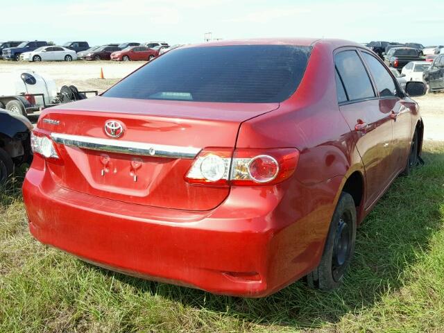 5YFBU4EE4DP164971 - 2013 TOYOTA COROLLA RED photo 4