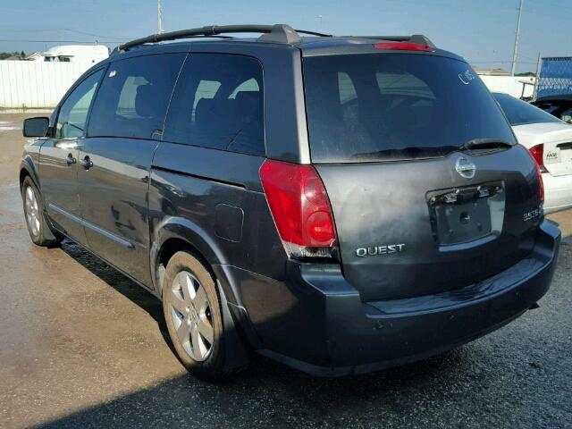 5N1BV28U14N365143 - 2004 NISSAN QUEST GRAY photo 3